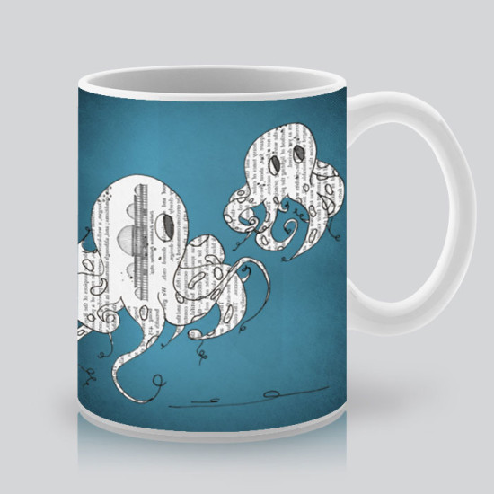 Printed Mugs Octopus Couple Printed Mugs