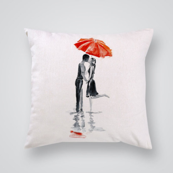 Throw Pillow Cover First Kiss Print Throw Pillow Cover